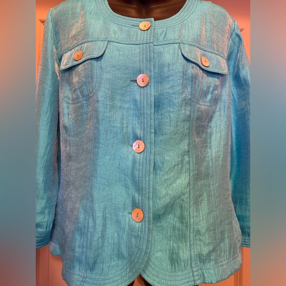 RUBY RD Blue jacket blazer size 12 - Picture 8 of 13